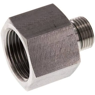 G 1/2'' x G 1'' M/F RVS Neusstuk 400 Bar - Hydrauliek - FL2S-MF-STE-012G-100G