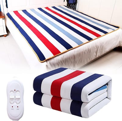 Elektrisch Verwarmde Deken - Winterwarmer Lakens - Comfortabele Warmte - Dubbele Temperatuur Controle - 200x180cm - Gestreept
