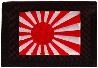Portemonnee zwart 14x10cm - Krijgsvlag Japan Rijzende Zon - 8x6cm