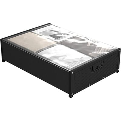 Opbergbakken voor onder het bed met wielen Onderbed Kledingopbergorganizer met doorzichtig venster voor gray