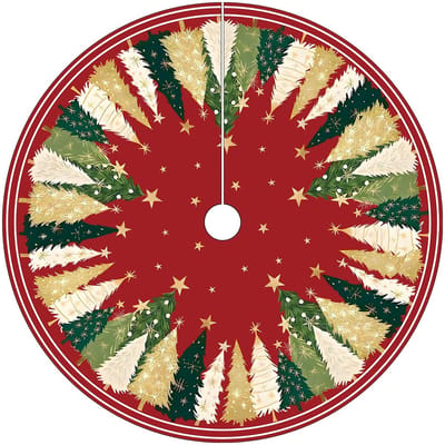 Dailygoods- Kerstboomdeken rond 120cm - Boomdeken - Kerstboomtapijt - Onderlegger - Deken voor kerstboom - Ronde deken - Kerstboomrok