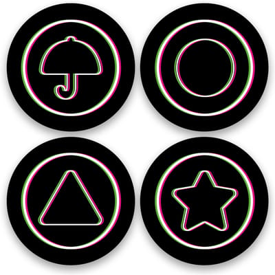 Squid Game Honeycomb Glitch Round Coaster Set