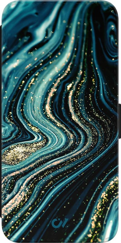 Bookcase hoesje met pasjes - Geschikt voor Samsung Galaxy A53 - Blue Marble Waves - Blauw - - Kunstleer - Casevibes
