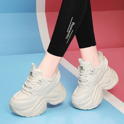Sportschoenen Zwart Dikke Zool Papa Schoenen Nieuwe Stijl Dames Schoenen Lichtgewicht en Veelzijdig Casual Dames Enkele Schoenen 39