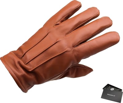 Swift Leren Handschoenen – Leren Winterhandschoenen – Fleece - Heren en Dames – Leren Handschoenen Heren – Echt Leer – Nappa Bruin – Maat S