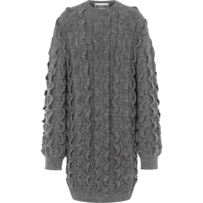 Moschino Golden M Stretch Mohair Dress Grey Size: 36 | Mini Dresses Outlet | Dames | Grijs