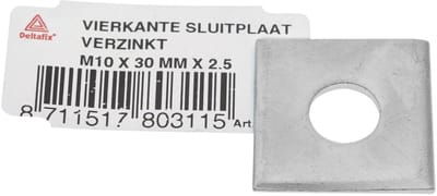 Deltafix - Vierkante sluitplaat m10 30mm