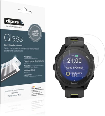 dipos – 2x Matte Pantserfolie geschikt voor Garmin Forerunner 170 | 9H Screenprotector