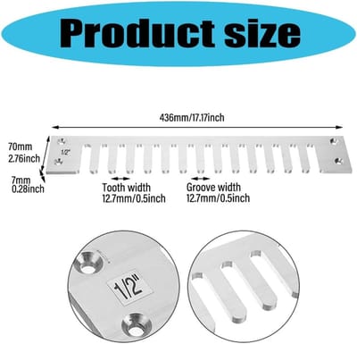 Zwaluwstaart Sjabloon - Houtbewerking Tool - Kasten Maken - Nauwkeurige Verwerking - 436 mm - Aluminium
