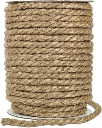 Duurzaam 30m 8mm Jute Touw, Sterke Koord voor Handwerk, Krabpaal voor Katten en Verpakkingen