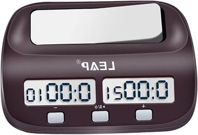 Digitale Schaakklok - Timer Schaken - Wedstrijd Tellen - Groot LCD Scherm - 140x40x95mm - Wijnrood