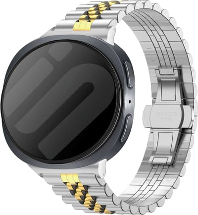 Strap-it Jubilee Stalen Band (Zilver/Goud) geschikt voor Samsung Galaxy Watch 9 (40/44mm) / Watch 8 (40/44mm) / 8 Classic (46mm)