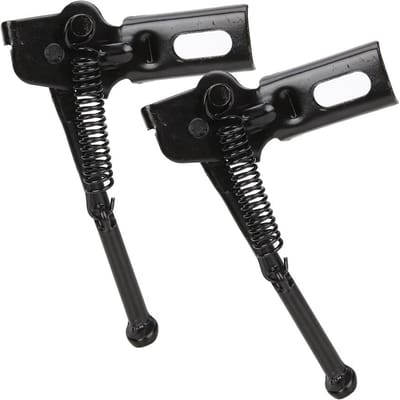 2PCS Acier au Carbone Noir Réglable Support Latéral Béquille Support pour Vélo pour Enfants Remplacement Vélo 12 Pouces black