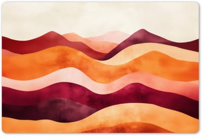 Placemats 45x30 cm - Placemat kunststof - 1 stuk - Abstract - Landschap - Golven - Borden onderleggers - Decoratie voor op tafel - Keuken tafeldecoratie accessoires - Vinyl onderlegger - Tafelversiering