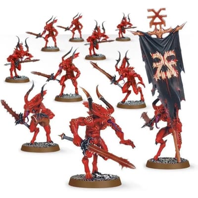 Set van 10 figuurtjes Games Workshop Warhammer AoS & 40k - Daemons Of Khorne Bloodletters