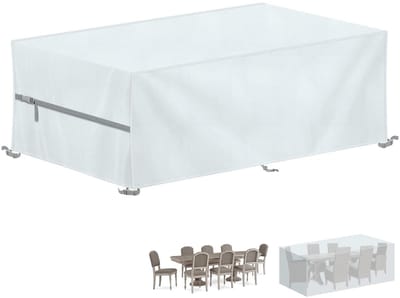 Dailygoods- Tuinmeubelhoes Waterdicht - Tuinmeubelhoes Rechthoekig 260x100x80cm - Beschermhoes Tuinmeubelen - Windproof - UV-bestendig - Scheurvast - Tuinmeubels