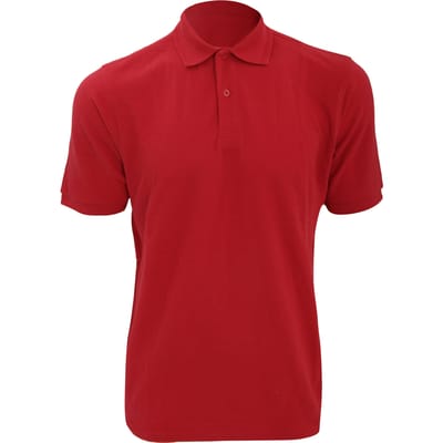 Russell Heren Ripple Collar & Manchet Poloshirt met korte mouwen (Klassiek rood)