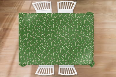 Kerst Tafelkleed - Kerstmis Decoratie - Tafellaken - Kerstmis - Patronen - Zuurstok - Sterren - 220x150 cm - Kerstmis Versiering - Tafeldecoratie Kerstmis - Kerstdecoratie tafel - Tafelversiering