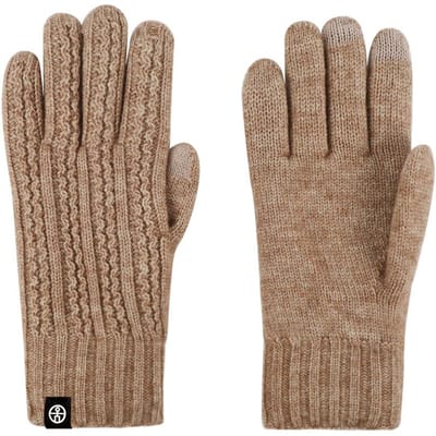 Herfst- en Winter Warme Handschoenen voor Dames Outdoor Koudebescherming Dubbellaags Verdikt Effen Kleur Gebreide Handschoenen voor Fietsen Touchscreen Garen Handschoenen average size brown