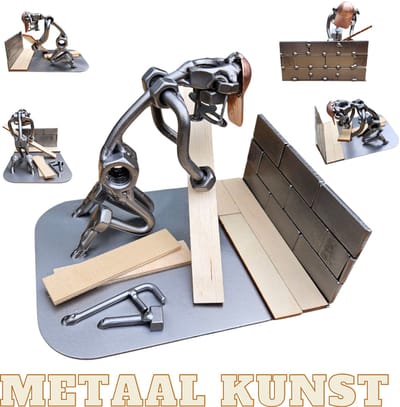 Vloerenspecialist-metaal beeld-metaal kunst-laminaat-parket-uniek-het best cadeau-sinterklas gift-kerst-geschenk