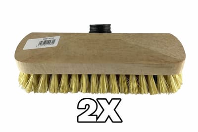 Schuurborstel / Ankerborstel 23 cm met Houder – Tampico Vezels – Stevige Reinigingsborstel voor Schrobben 2 Stuks
