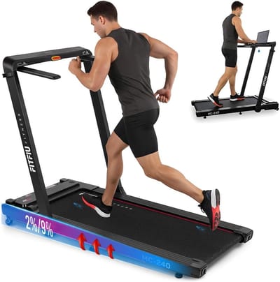 Fitness Loopband Opvouwbaar met PC Houder en Snelheid tot 16 km/u