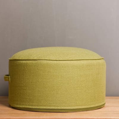 Ronde voetenbank - Zitpoef - Ontspanning thuis - Met handvat - 40x20 cm - Groen