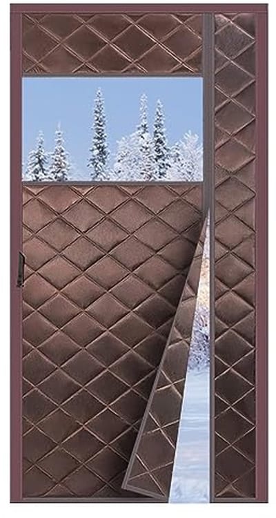 Thermisch geïsoleerd deurgordijn met magneten - Zijopenend scherm voor warmtebehoud en geluidsisolatie 90 x 200 cm