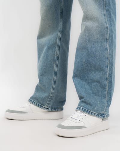 Cruyff Endorsed Pro Heren Witte/Horizonte Blauwe Sneakers