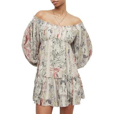 AllSaints Tia Makutu Dress Soft Pink Maat: 6 | Mini Jurken Outlet | Dames | Roze