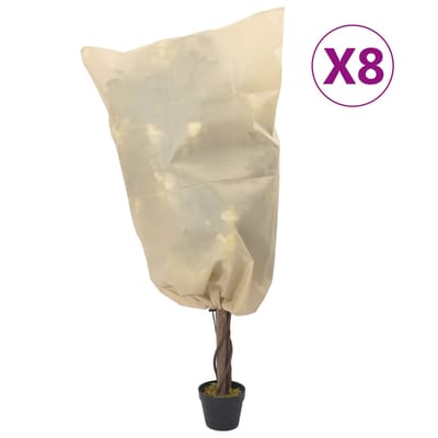 vidaXL - Plantenhoezen - met - trekkoord - 8 - st - 70 - g/m² - 0,8x1 - m