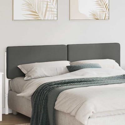 vidaXL - Gestoffeerd - hoofdbord - met - hoofdeinde - Wit - en - Lichtgrijs - 200 - cm