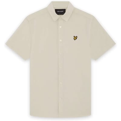 Lyle & Scott Short sleeve linen blend shirt - cove