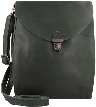 HAROLD'S Leren Schoudertas Fold Handbag Clutch Up Green Groen