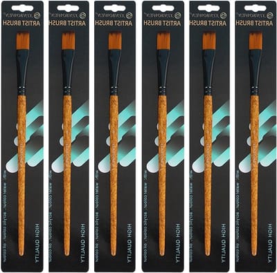 Set van 6 DIY Verfkwasten voor Acryl, Olie en Waterverf - Kleine Plakkwasten voor Kunst en Lichaamsverf