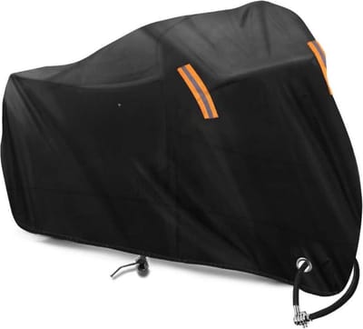 Motorfiets dekzeil outdoor winterbestendig waterdicht 210T Oxford stof - XXL motorhoes voor Harley-Davidson Honda Suzuki Kawasaki - afmetingen 245 x 105 x 125 cm Motorhoes