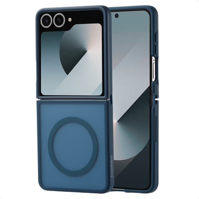 imoshion Hoesje - Geschikt voor Samsung Galaxy Z Flip 7 - Color Guard Backcover met Magnetische Ring - Donkerblauw