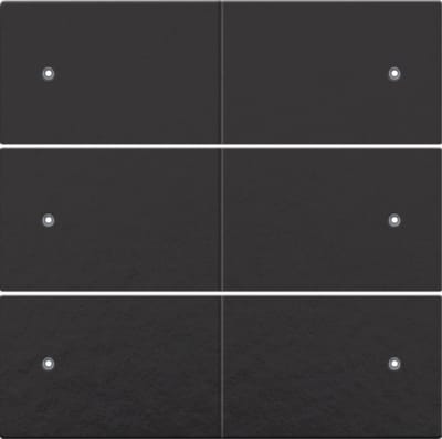 Niko 200-60150 Afwerkingsset voor 6-voudige potentiaalvrije drukknop, 24 V, met leds, piano black coated