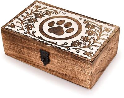 Dailygoods- Sieradendoosje Handgemaakt - Mangohout - Decoratieve Opbergbak - Multifunctionele Snuisterijdoos - 8"x5"x3" - Uniek Design - Juwelendoos
