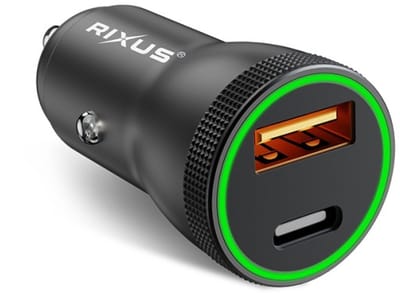 Rixus USB-C Power Delivery Quick Charge Car Charger 20W
