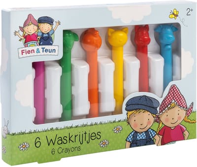 Fien & Teun waskrijtjes - creatief speelgoed - tekenen voor peuters, kleuters - boerderij dieren - Bambolino Toys - Vanaf 3 jaar
