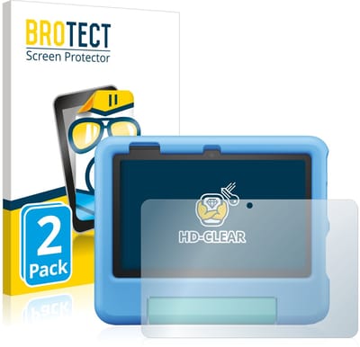 BROTECT - Screenprotector voor Amazon Fire 7 Kids 2022 - Folie Beschermfolie transparant 2 Stuks