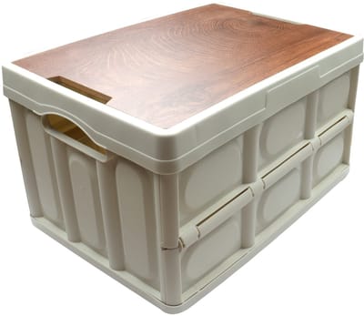OmGoods - Dailygoody - Opvouwbare Opbergdoos - Multifunctioneel - Houten Hoes - Wit - Geschikt voor Kleding en Speelgoed - Ideaal voor Camping en Thuis