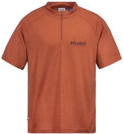 Dolomite Cristallo merino Zip T-shirt Met Korte Mouwen Oranje S Man