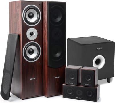 Fenton 5.1 home cinema surround walnoot speakerset 1300W met 8 subwoofer