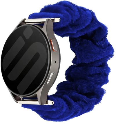Strap-it Scrunchie Nylon bandje 20mm geschikt voor Samsung Galaxy Watch 7 (40/44mm) / Galaxy Watch 6 (Classic) / Galaxy Watch 5 (Pro) / Galaxy Watch 4 / Watch 3 / Watch FE / Polar Ignite 3-2 / Pacer / Unite / Huawei GT3 - GT2 (Blauw)