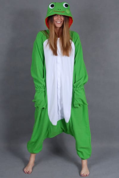 KIMU® Onesie Kikker Pakje - Maat 110-116 - Kikkerpak Kostuum Groen Pad Pak - Kinder Zacht Huispak Dierenpak Jumpsuit Pyjama Jongen Meisje Festival