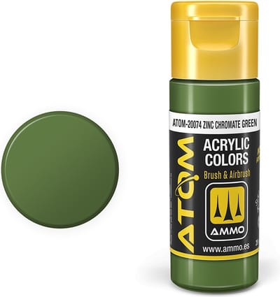 AMMO by Mig Jimenez Hobbyverf Acrylverf - MIG 20074 ATOM - ZINC Chromate Green - Acryl - 20ml Verf flesje - 20 ml