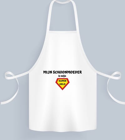 Akyol - mijn schoonmoeder is mijn superheld Keukenschort - Schoonmoeder - super schoonmoeder - moeder cadeautjes - moederdag - verjaardag - geschenk - kado - 82 bij 71 cm