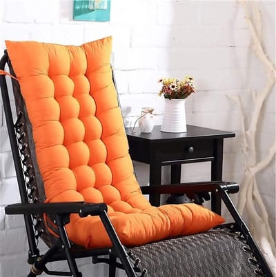 Ligstoel Kussen - Schommelstoel Kussen - Buiten Ontspannen - Met Rugleuning - 48x163cm - Oranje